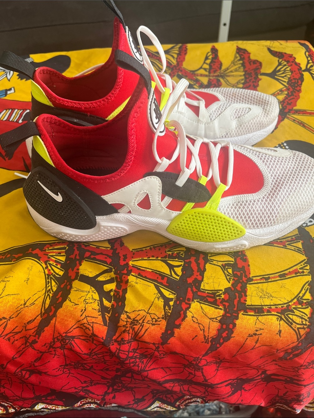 Nike Red, White & Neon Green Athletic Sneakers